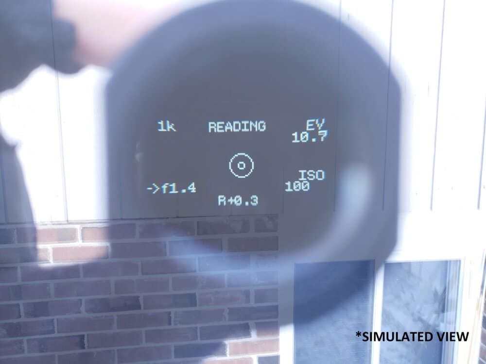 An image showing the simulated view of using the Reveni Labs spot meter.