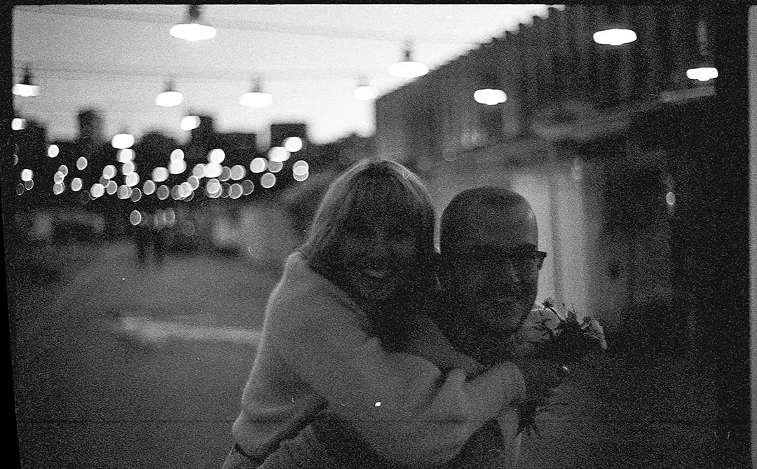 A poorly developed image of a happy couple