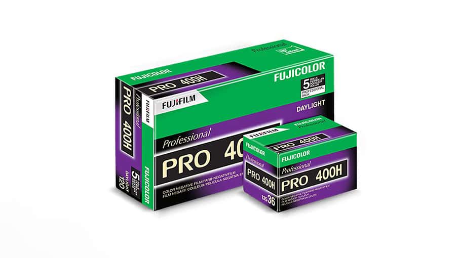 Boxes of Fuji Pro 400H in both 120 and 135 formats