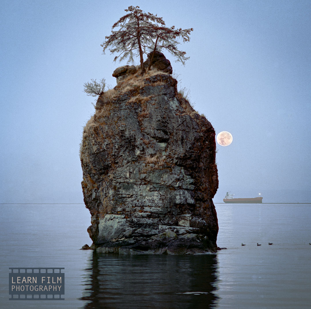 Moonrise at Siwash Rock, Vancouver, BC