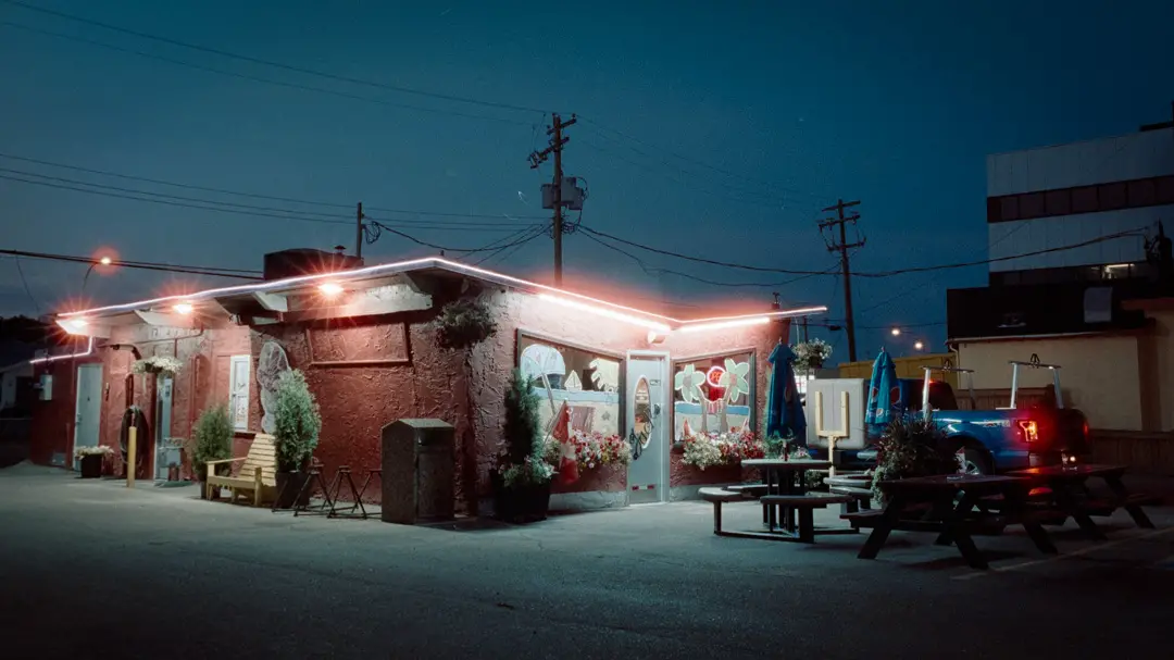 Jacks Drive Thru in Spruce Grove, Alberta captured on CineStill 800t