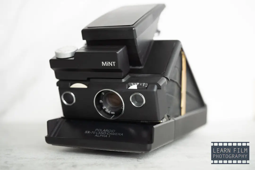 A fully manual Polaroid camera, the MiNT SLR 670.
