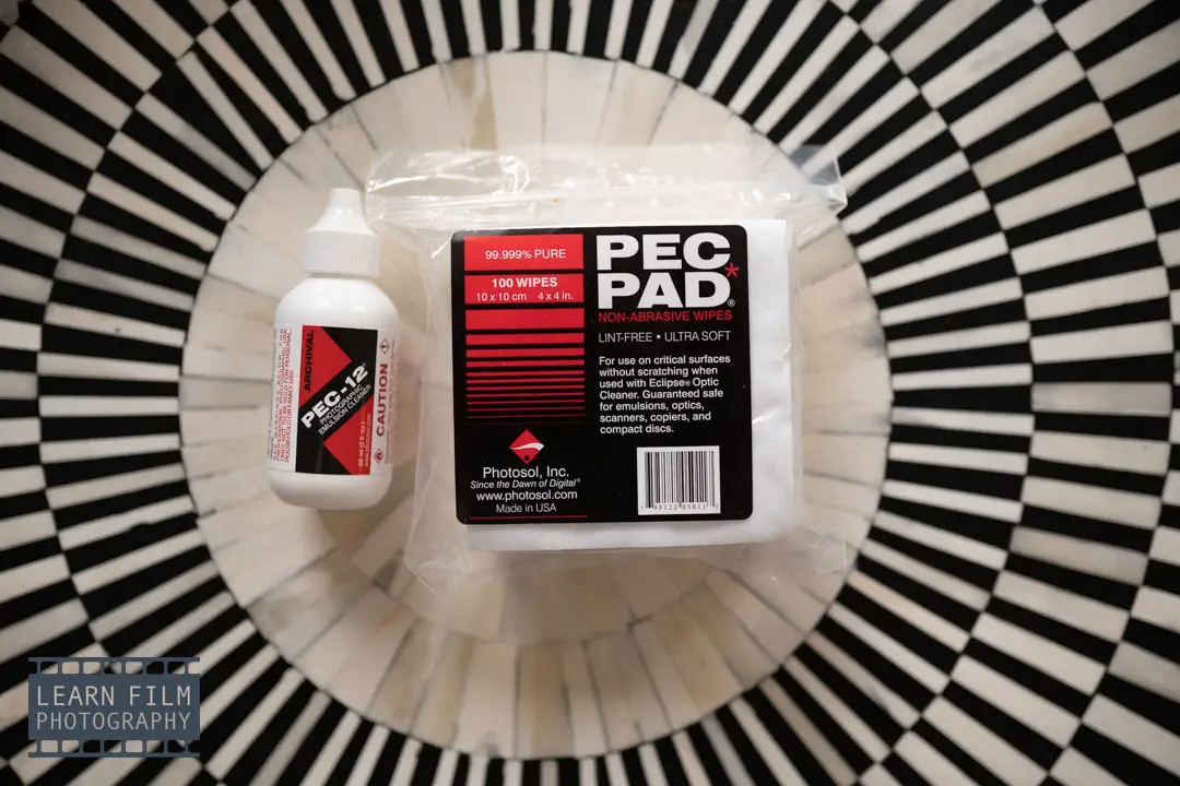 Pec Pads and Pec 12 film negative cleaner