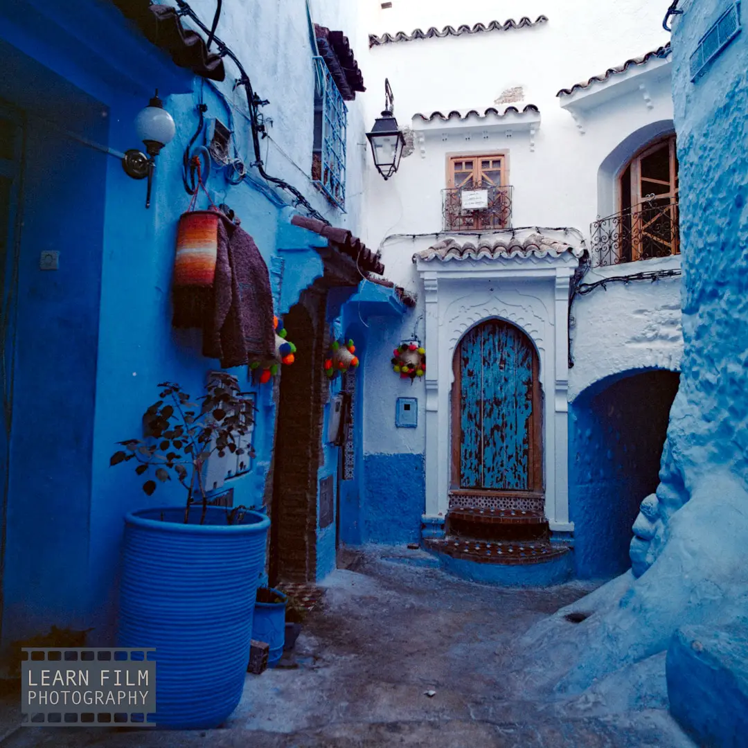 Chefchaouen, captured using a Hasselblad Zeiss Distagon 40mm f/4