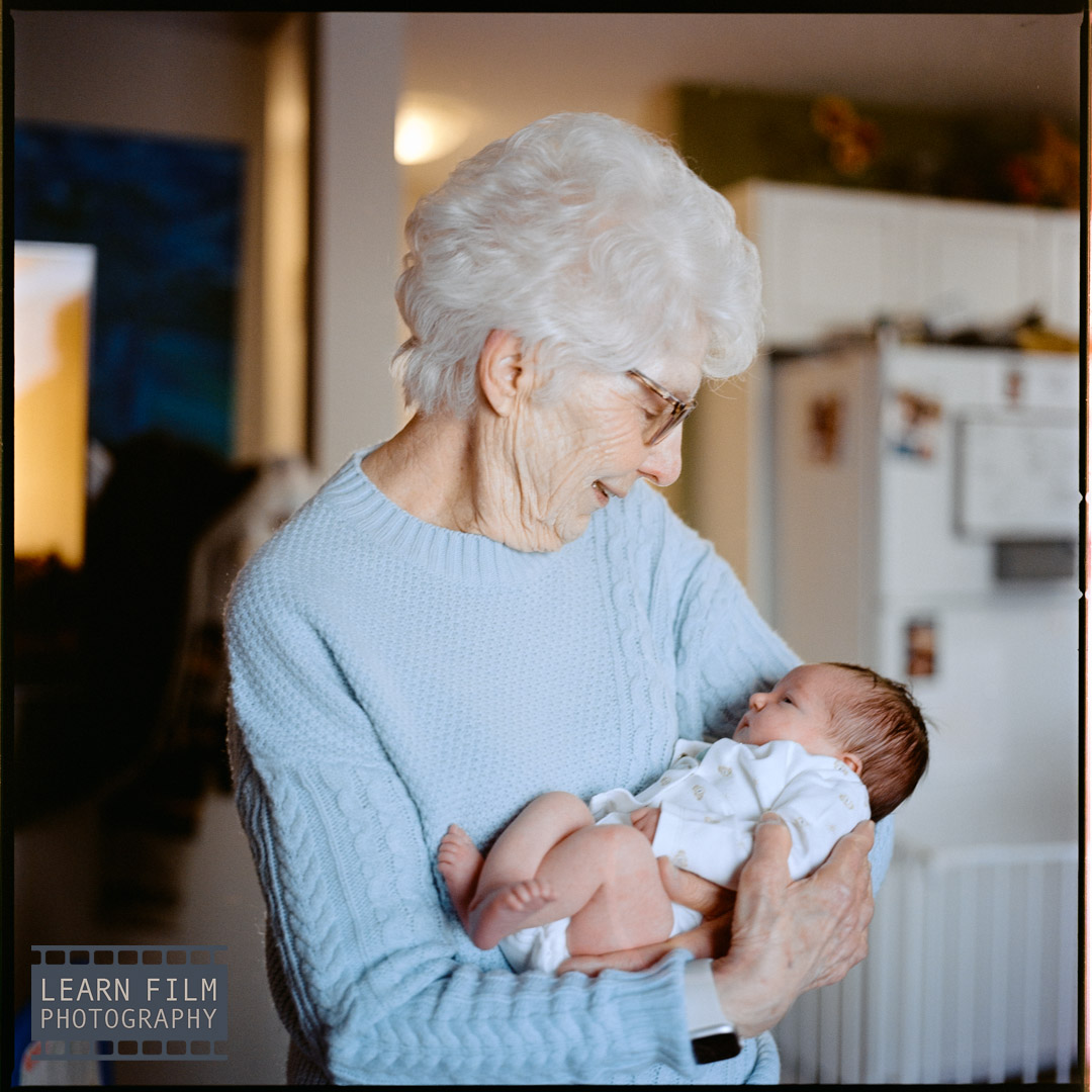 A sharp indoor photo on film captured using window light.